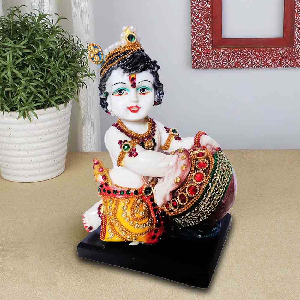  Lord Baby Krishna Idol Makhan Chor Statue